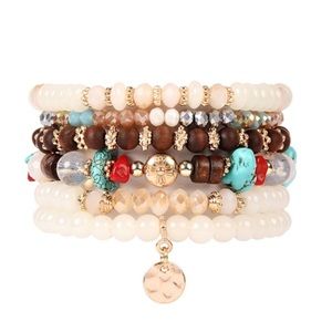Boho chic beaded bracelet set NWT